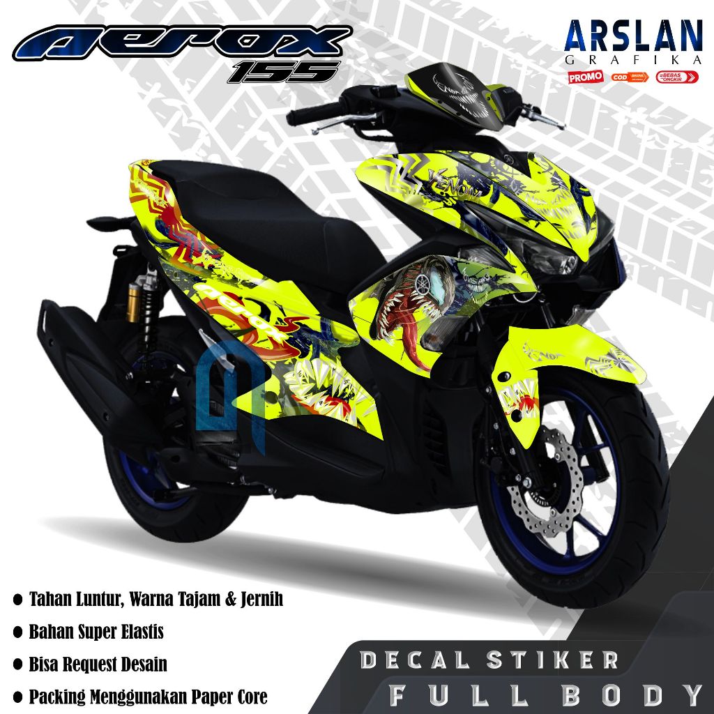 Decal AEROX 155 OLD Full Body Keren Stiker Motor AEROX 155 OLD Gagah Set Stiker List Variasi Venom