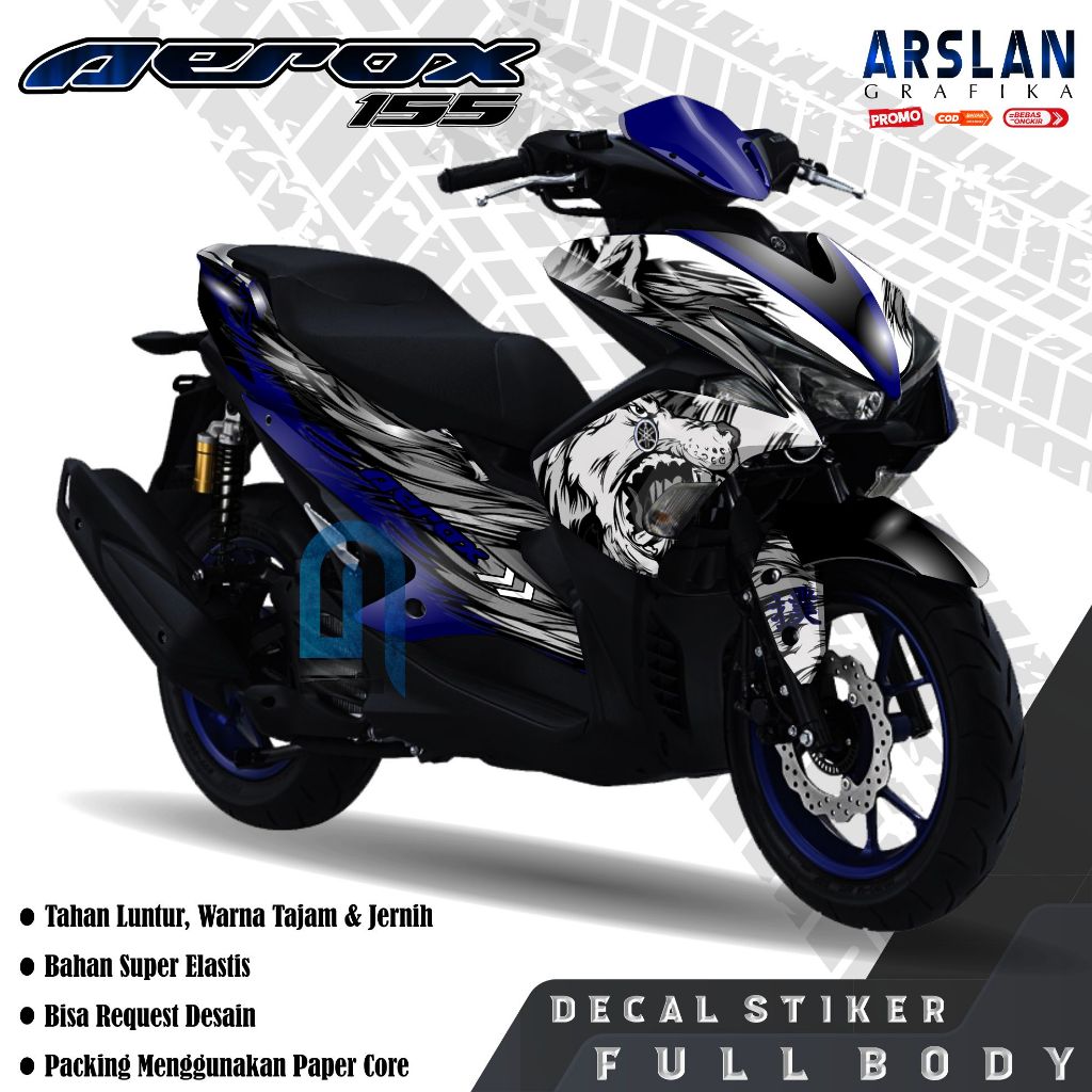 Decal AEROX 155 OLD Full Body Keren Stiker Motor AEROX 155 OLD Kece Set Stiker List Variasi Serigala