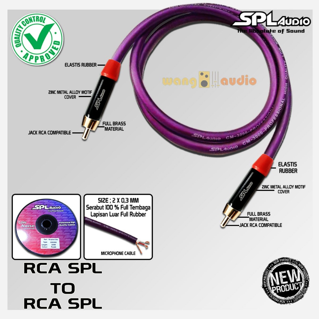 SPL AUDIO CM-3000 - Kabel audio / kabel speaker terbaik RCA SPL to RCA SPL AUDIO - WANG