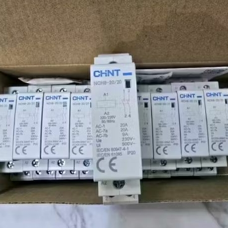 kontaktor AC  type Din rail 1P 20A 2No+2Nc  Chint