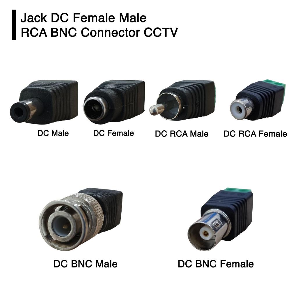 Jack DC Female Male RCA BNC Connector CCTV Kamera Konektor Cewek Cowok H1090