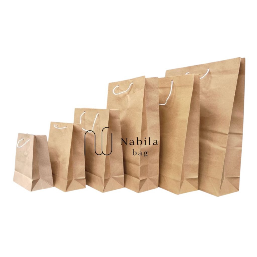 (Lusinan) Paper Bag Coklat / Tas Kertas Coklat Semua Ukuran