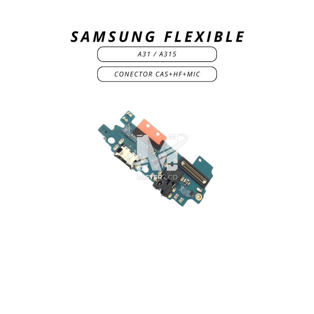 FLEXIBLE SAMSUNG A31 / A315 CONECTOR CAS + H/F + MIC ORI CT