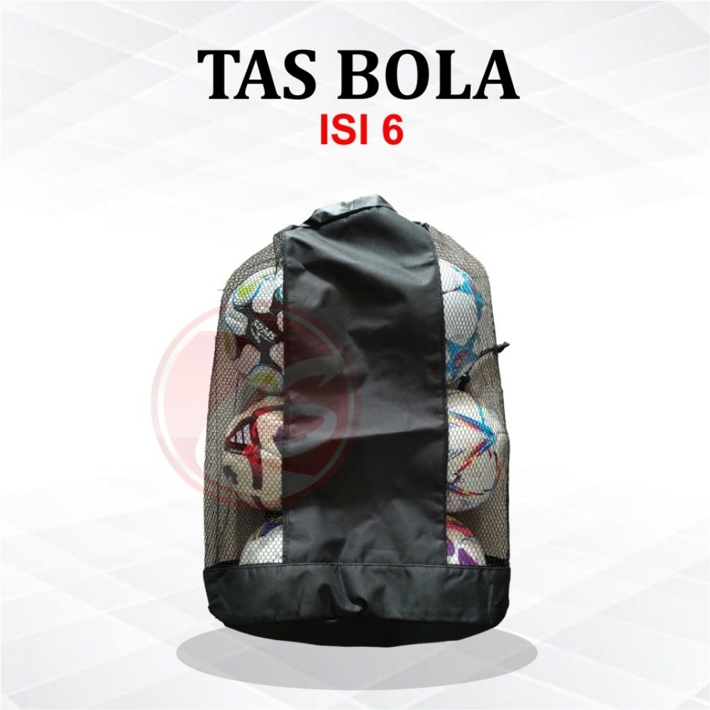 Tas bola jaring maksimal isi 6bola tas ransel bola basket hitam polos