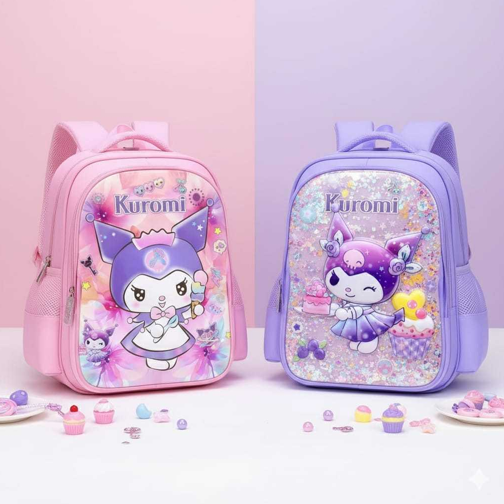 Dtoyz- Tas Ransel 3D Kurom Tas Karakter Lucu Tas Ransel Lampu Anak Cewe Tas 3D Karakter