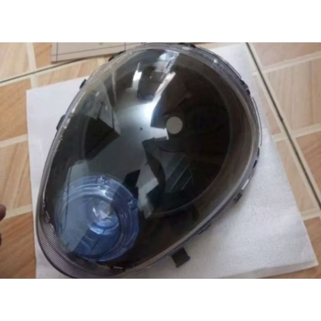 Reflektor Plus Mika Kaca Lampu Depan Scoopy Karbu Lama Custom Hitam