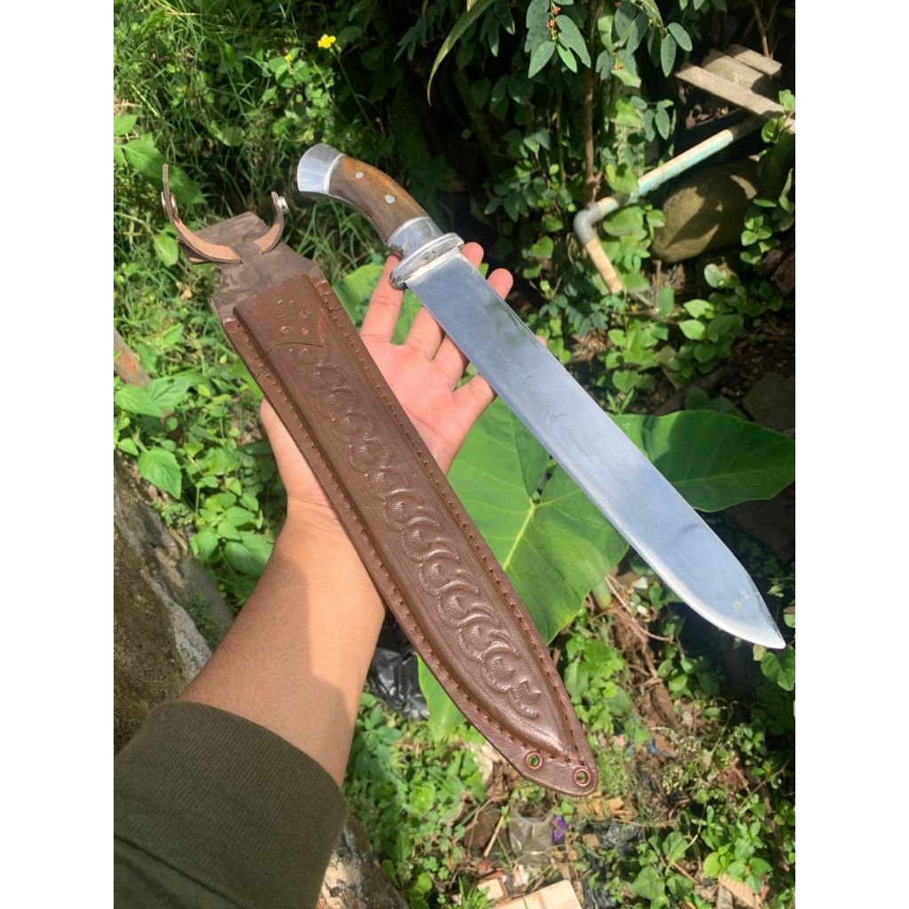 PERKAKAS SEMBELIH 25CM ASLI BAJA HSS FULL TANG MOTIF BOWIE