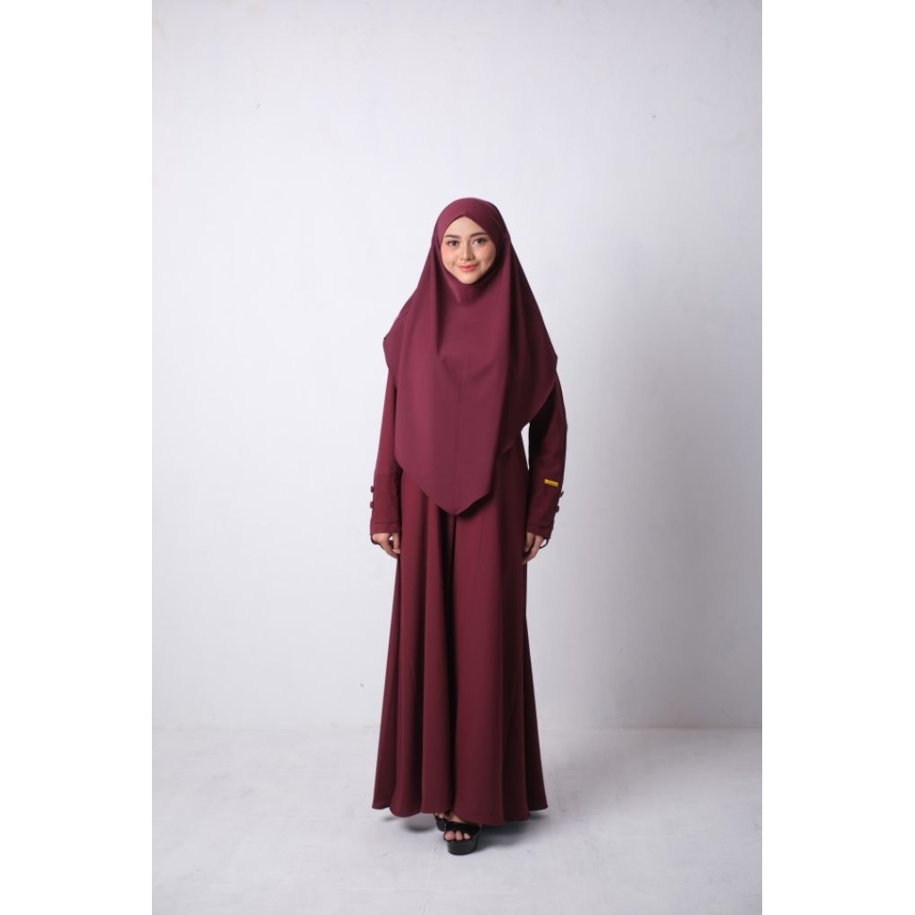 Annora – Naqiya Zahra Series | Gamis syar'i Anti UV Set + Khimar Pendek Premium