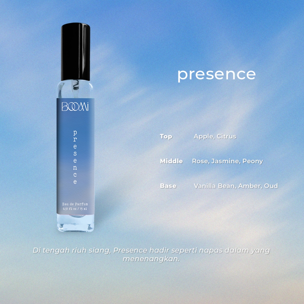 Boomi The Art of Being Presence Perfume - Eau de Parfum Unisex 15ml