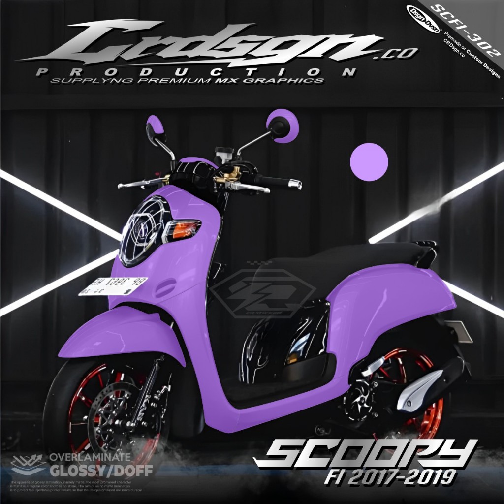 Decal Polos Scoopy Fi 2016 2017 2018 2019 Full Body Skotlet Scoopysticker Polos Scoopywarna Lillac