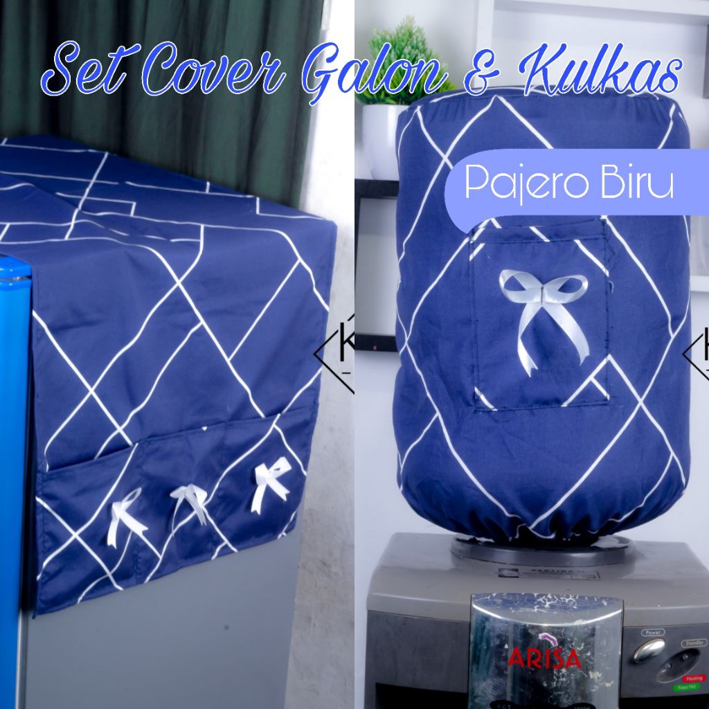 paket 2in1 / set cover Galon dan cover kulkas / sarung galon / taplak Kulkas