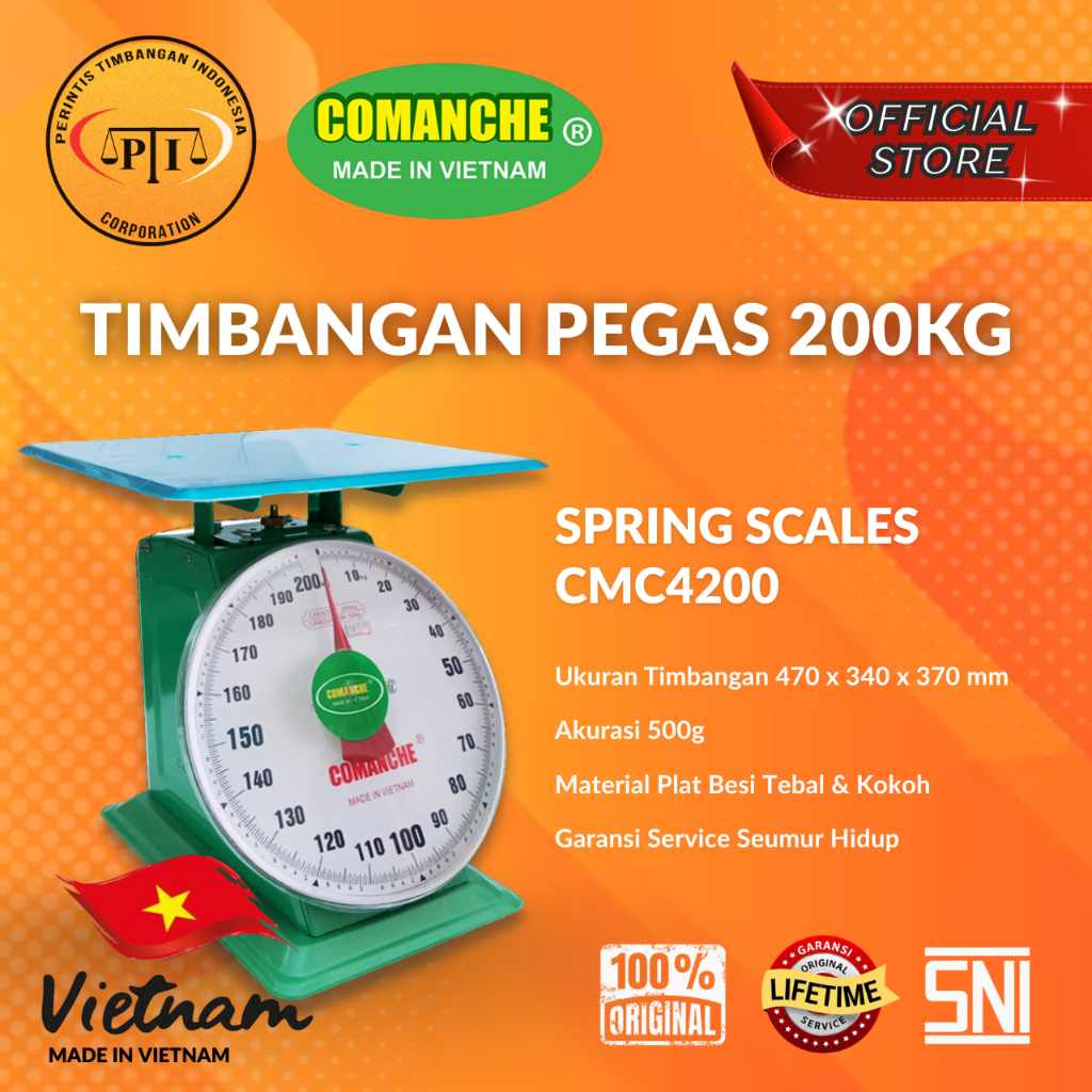 COMANCHE Timbangan Pegas Manual 20kg 30kg 60kg 100kg 150kg 200kg Made in Vietnam | Spring Scale Timb
