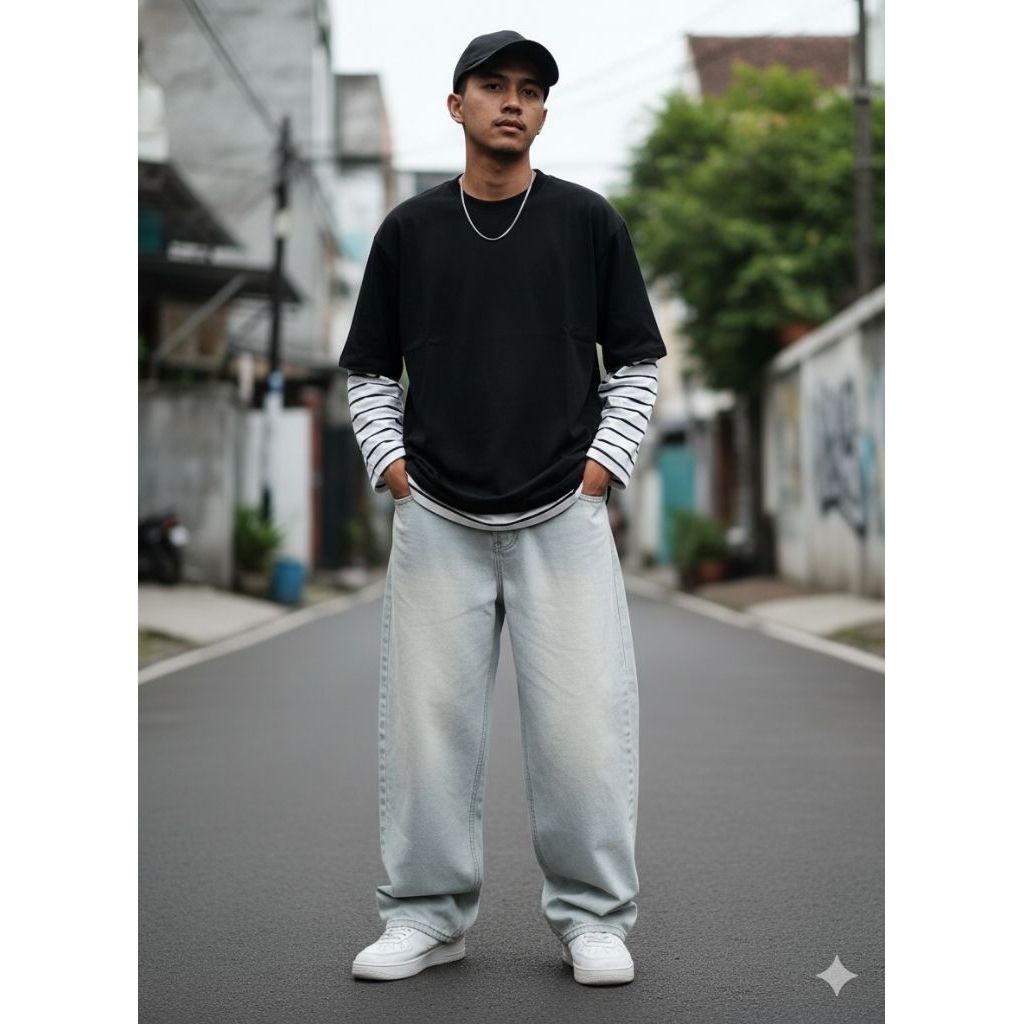 Celana Baggy Jeans S-BIN Oversize