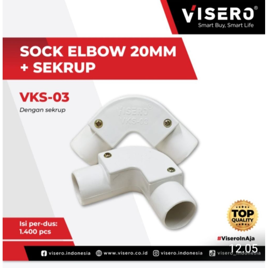 elbow konduit 20mm pipa listrik legrand/clipsal