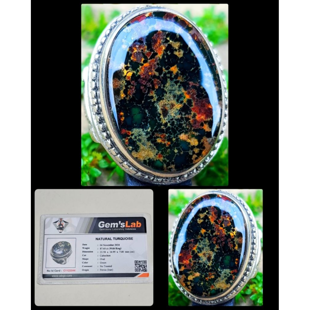 batu pirus hitam jumbo asli tambang iran persia