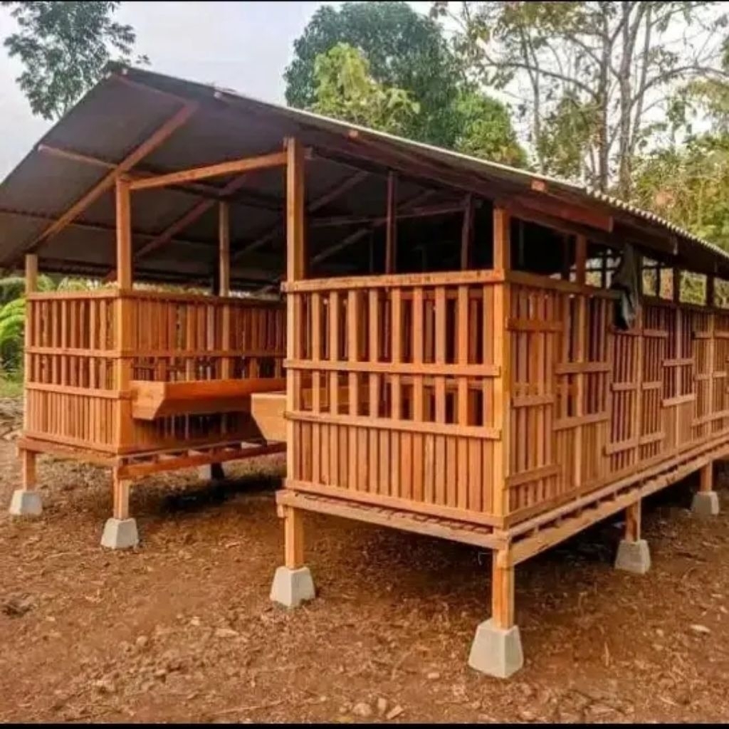 kandang kambing full kayu mahoni