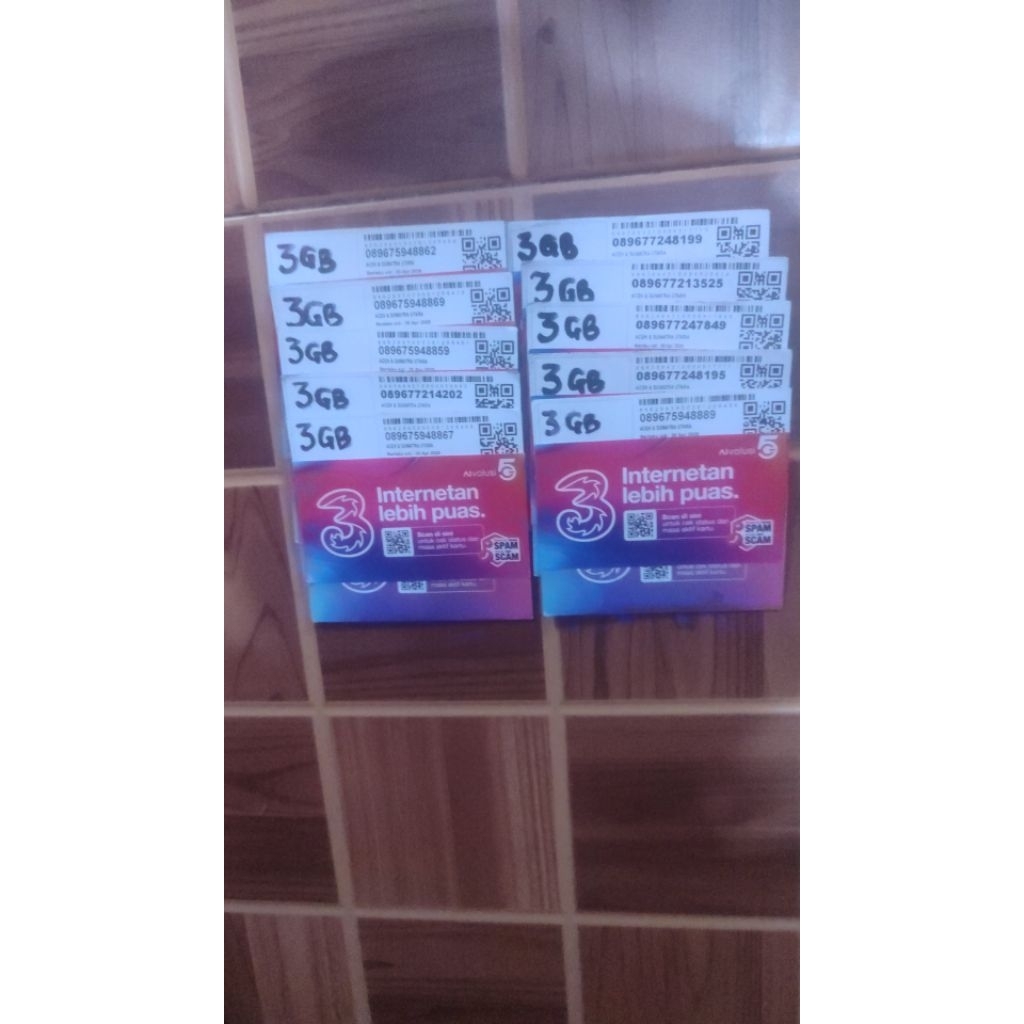 KARTU PERDANA TRI + KUOTA 3 GB (30HARI) KUOTA NASIONAL