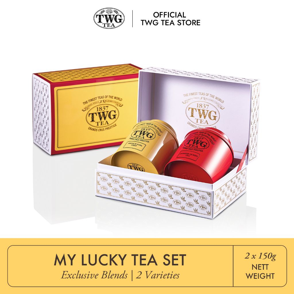 TWG Tea | My Lucky Tea Set in Classic Tea Tin Gift Box - Jasmine Queen Tea, French Earl Grey (2 x 15