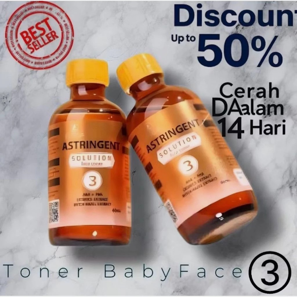 ( COD ) RDL Toner No 2 dan 3 60ml Babyface Cleanser 100% Original - Untuk Kulit Berminyak & Berjeraw