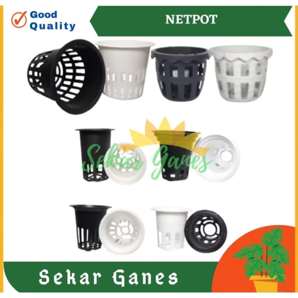 TERMURAH Netpot 5 7 6 8 10 Hitam Putih Netpot Hidroponik 5cm 6cm 7cm Netpot Besar