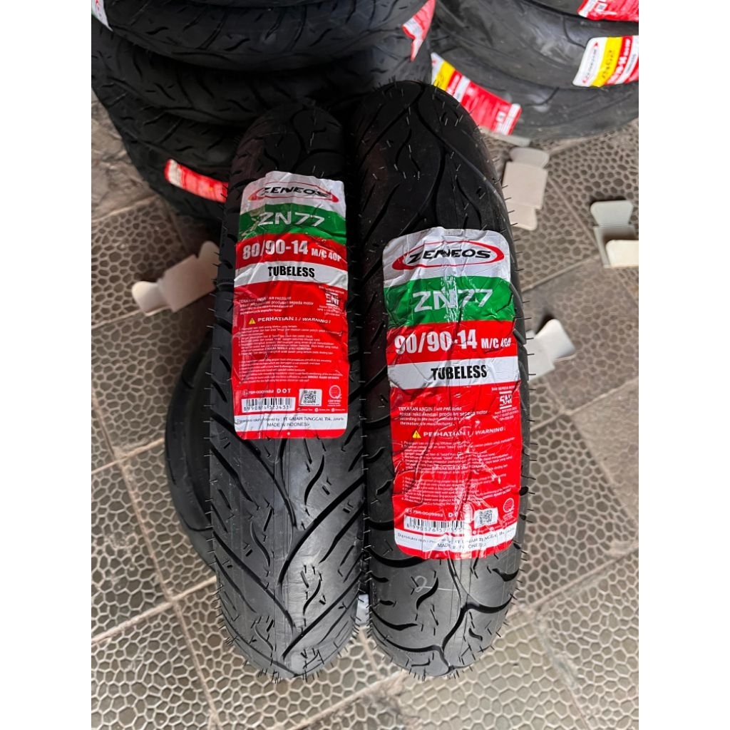 BAN LUAR TUBELES ZENEOS ZN 77 (80/90-14 ZN 77 DAN 90/90-14 ZN 77) BAN LUAR MOTOR BEAT VARIO SCOOPY P