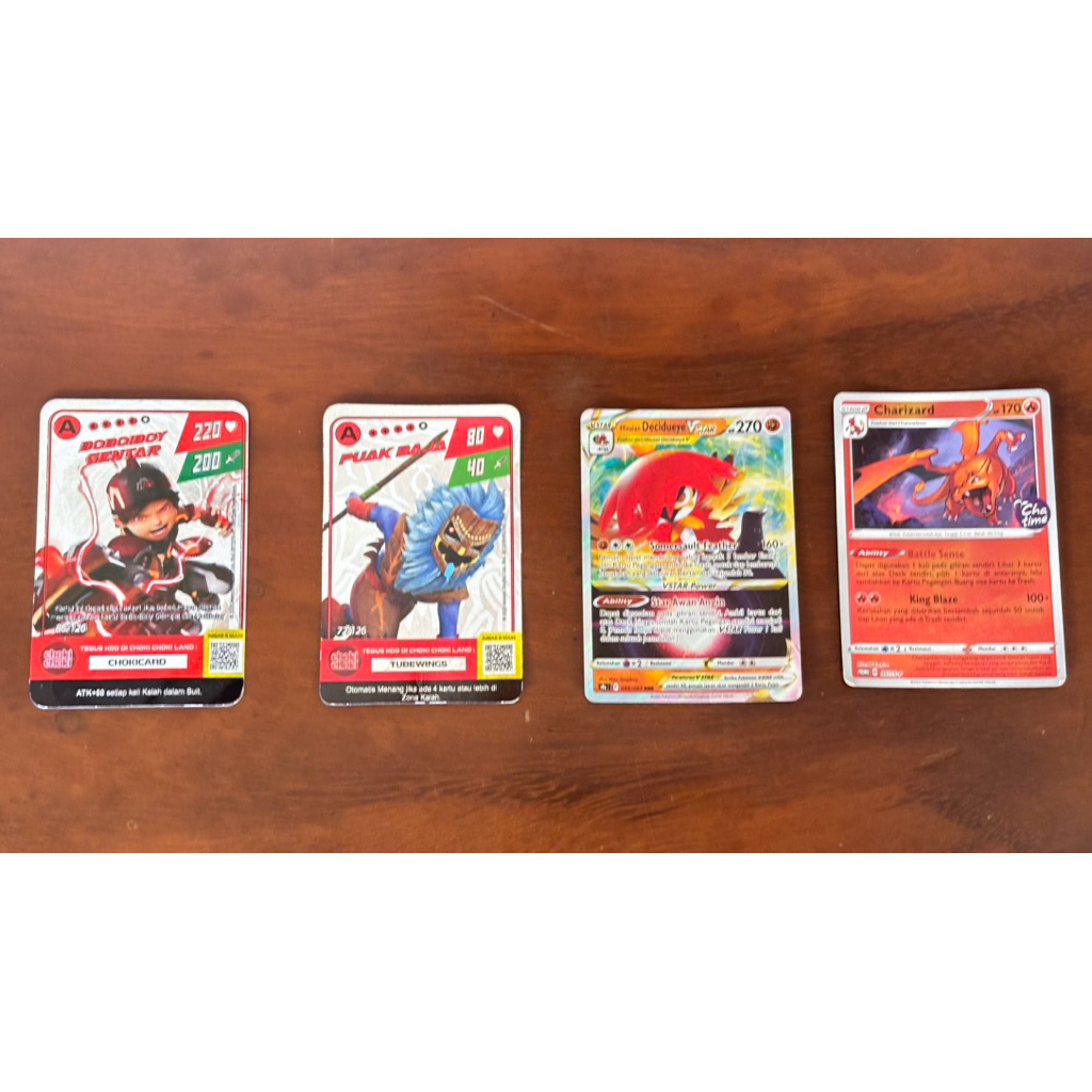 Kartu Pokemon dan Choki Boboiboy Hologram Asli