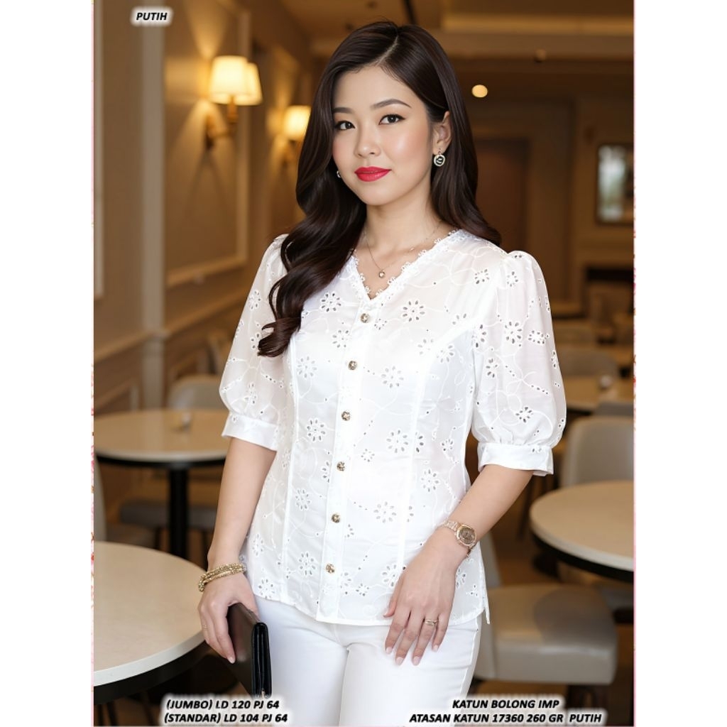 BLUS ATASAN KATUN 17360 ATASAN KATUN 20597 PUTIH
