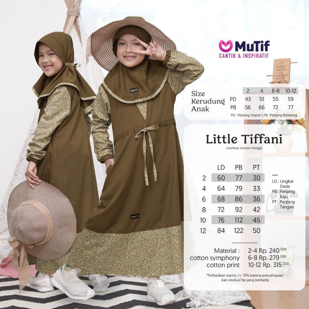 BEST SELLER GAMIS ANAK TIFFANI BROWN ORI BY MUTIF COLLECTION