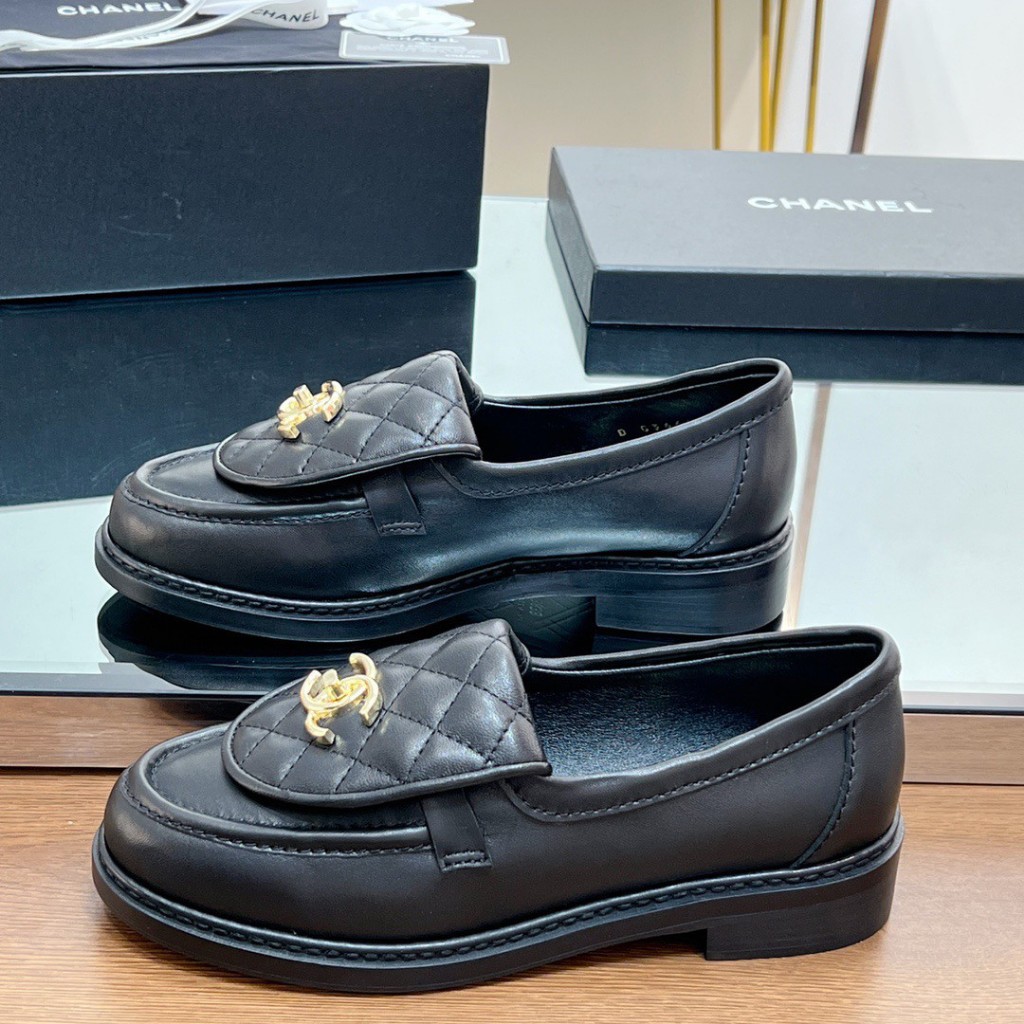 Sepatu Tebal Lefford Inggris Vintage kulit wanita sepatu tunggal35-41