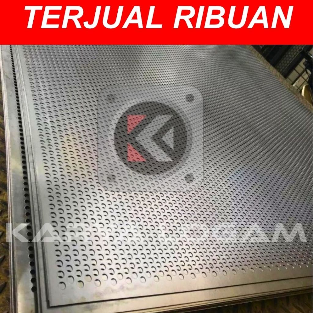 Plat Lubang Besi / Perforated 1.2mm x 1.2 M x 2.4 M x dia. lubang 2 - 12 mm