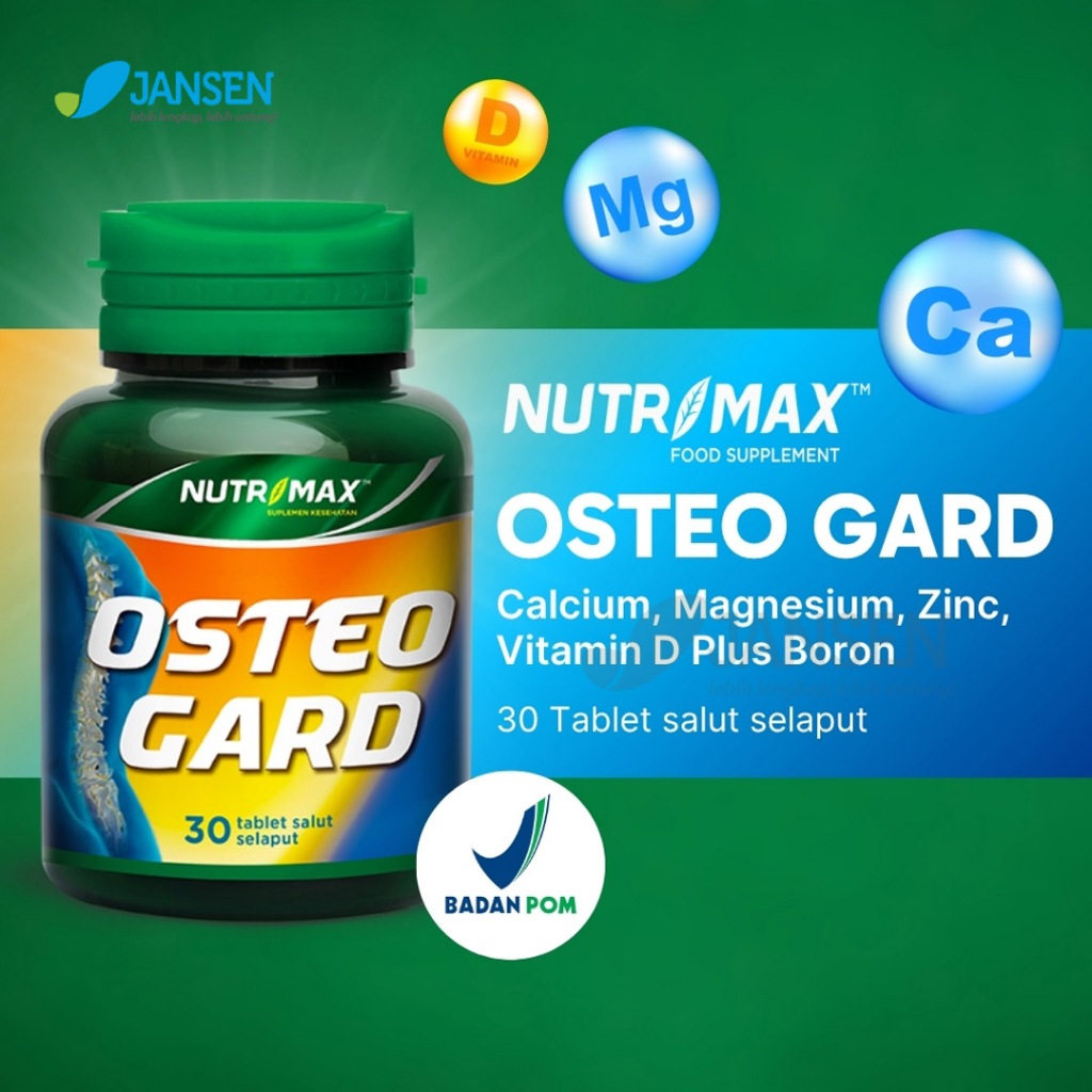 Nutrimax Vitamin Osteo Gard - 30 Tablet - Untuk Kesehatan Tulang Gigi dan Kuku Yang Mudah Patah - Me