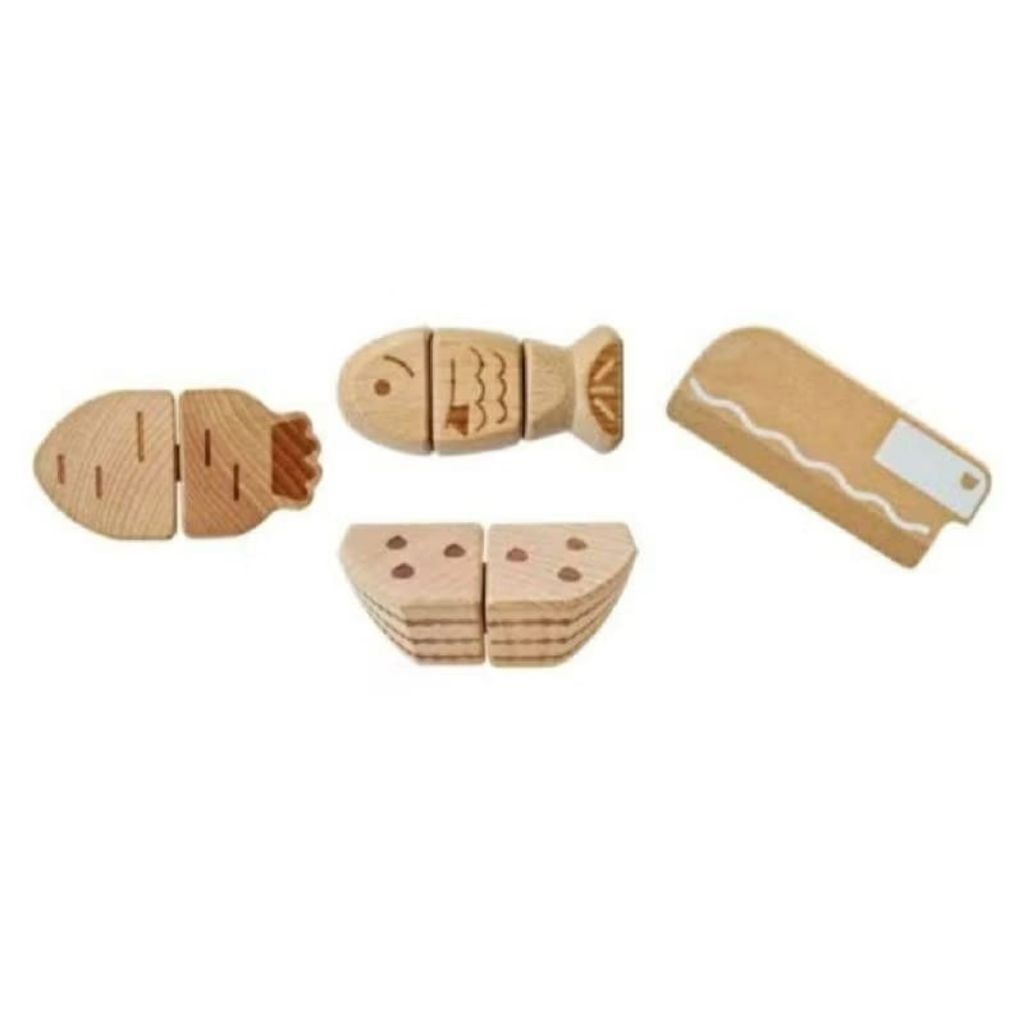 Mainan Balok Kayu Potong/Mainan Anak Balok Kayu Potong Buah-Buahan Shimajiro/Mainan Edukasi Anak