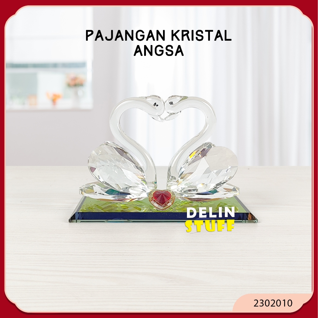 Kristal Angsa Angsa Kristal Souvenir Pernikahan Souvenir Ulang Tahun Wedding Gift (2302010)