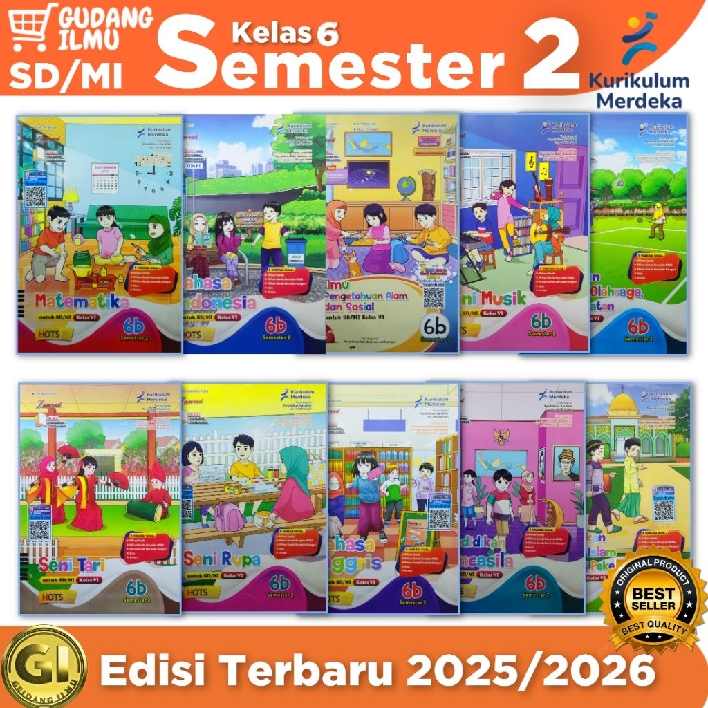 LKS SD kelas 6 Semester 2 Kurikulum merdeka 6b l putra nugraha l mtk bahasa indonesia inggris pkn ja