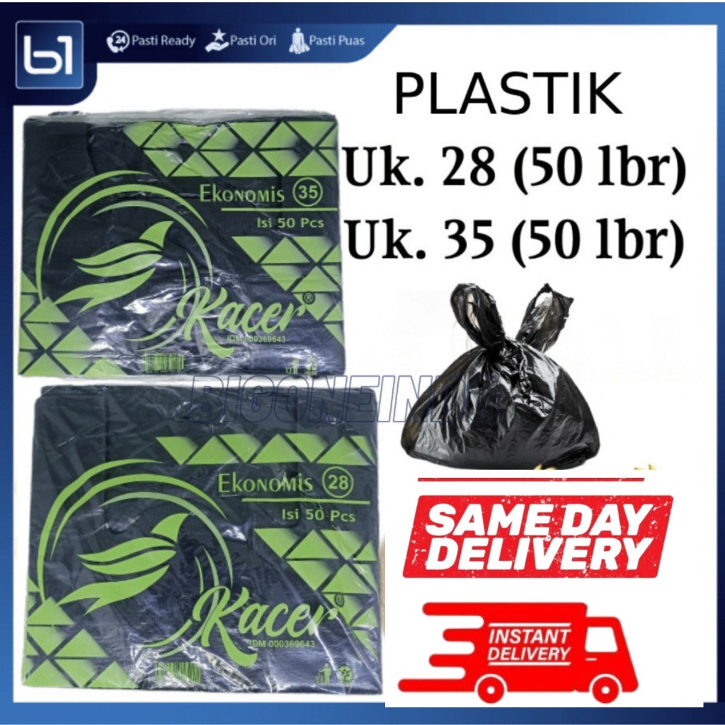 Kantong Plastik Hitam isi 50 Lbr, Kantong Kresek Ekonomis Uk 15, Kantong Plastik Sampah Uk 24, Plast