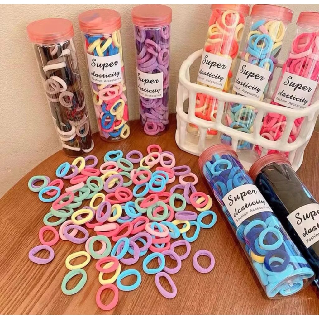 FREE BOX - KUNCIRAN JEPITAN IKAT RAMBUT SET / LITTLELOVE KARET RAMBUT ANAK WARNA WARNI SET / IKAT RA