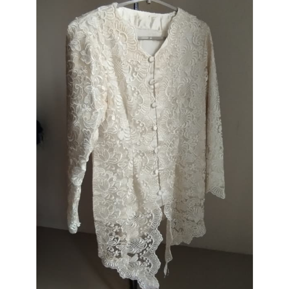 [PRELOVED] Baju Kebaya Vintage Brokat Putih Wanita
