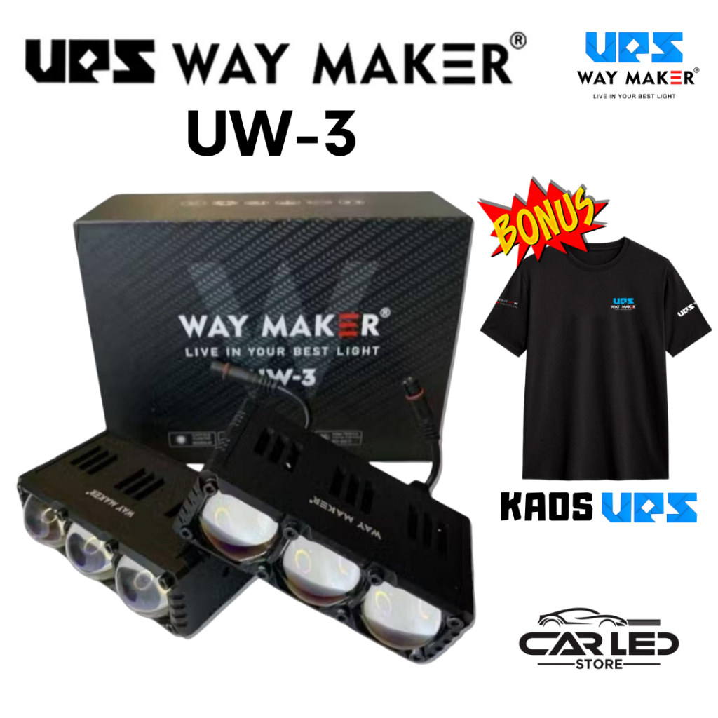 [BONUS KAOS] Lampu Mini Laser UPS Way Maker 3 Mata UW3 Militay Grade 150 Watt Merk UPS WAY MAKER