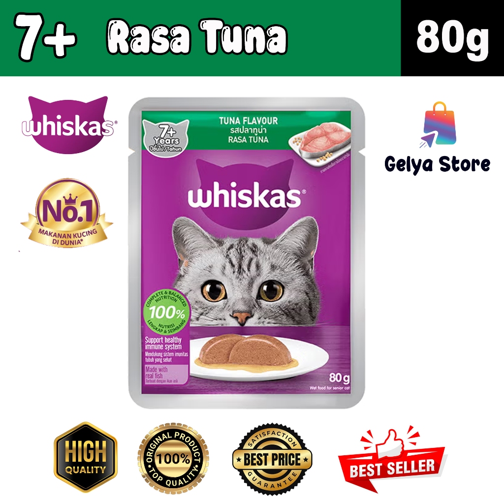 Whiskas Pouch TUNA Senior 7+ / Senior Cat Food 80gr