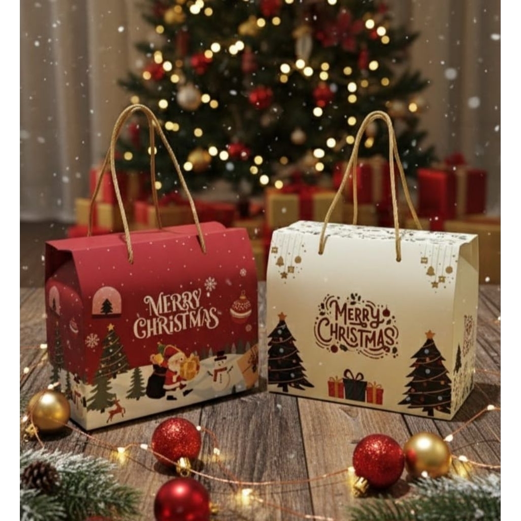 Box Hampers Natal / Gable Box Natal / Paperbag Natal / Box Hadiah Natal / Box Hampers Natal Murah