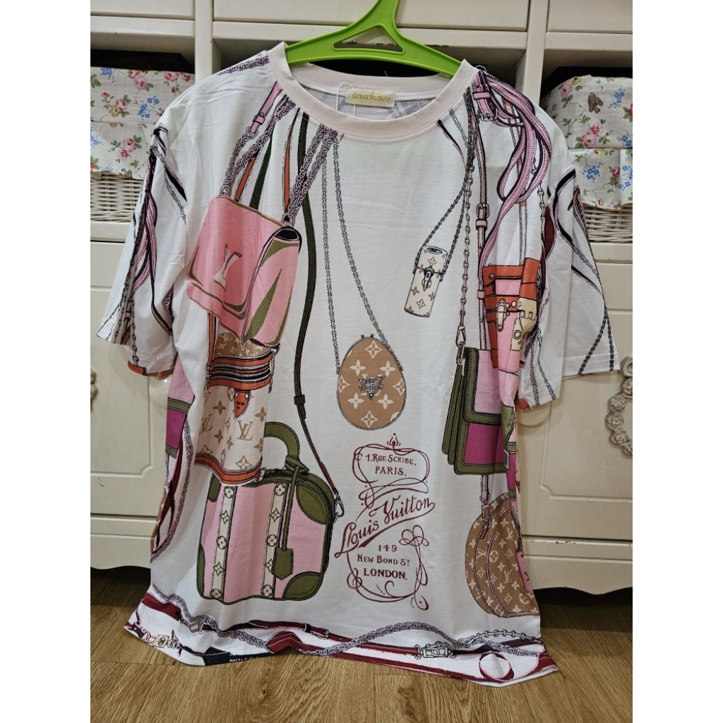 kaos wanita LV / kaos branded bag Lo**s Vui / kaos import wanita