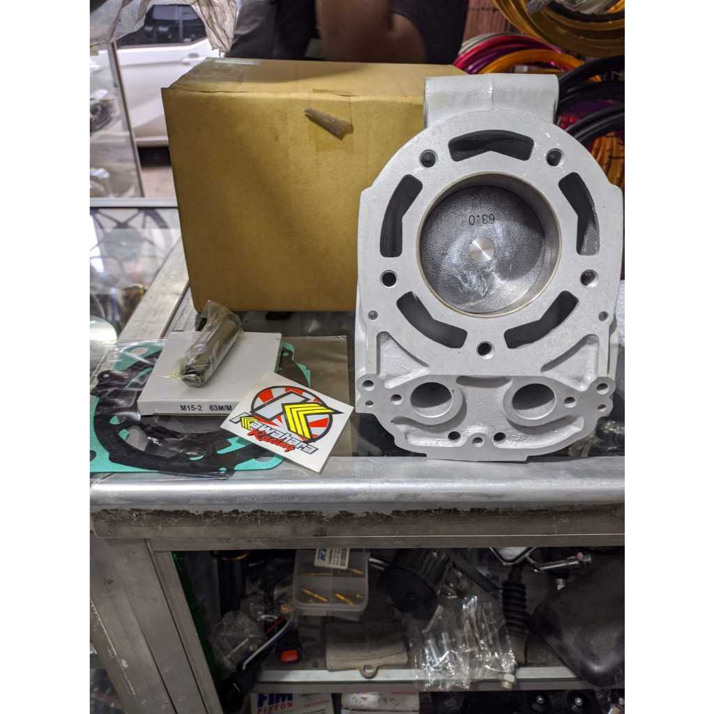 CYLINDER BLOK BLOCK PISTON SEHER KAWAHARA RACING CERAMIC KERAMIK 63 MM NINJA R RR S ZX KR 150  SET P