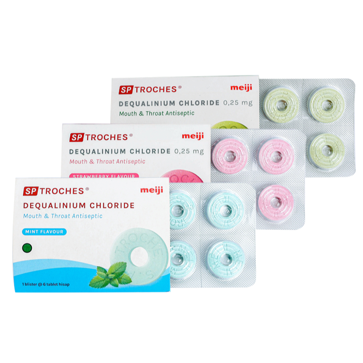 SP Troches Meiji 6's Tablet Hisap - Obat Sakit Tenggorokan / Obat Radang Tenggorokan