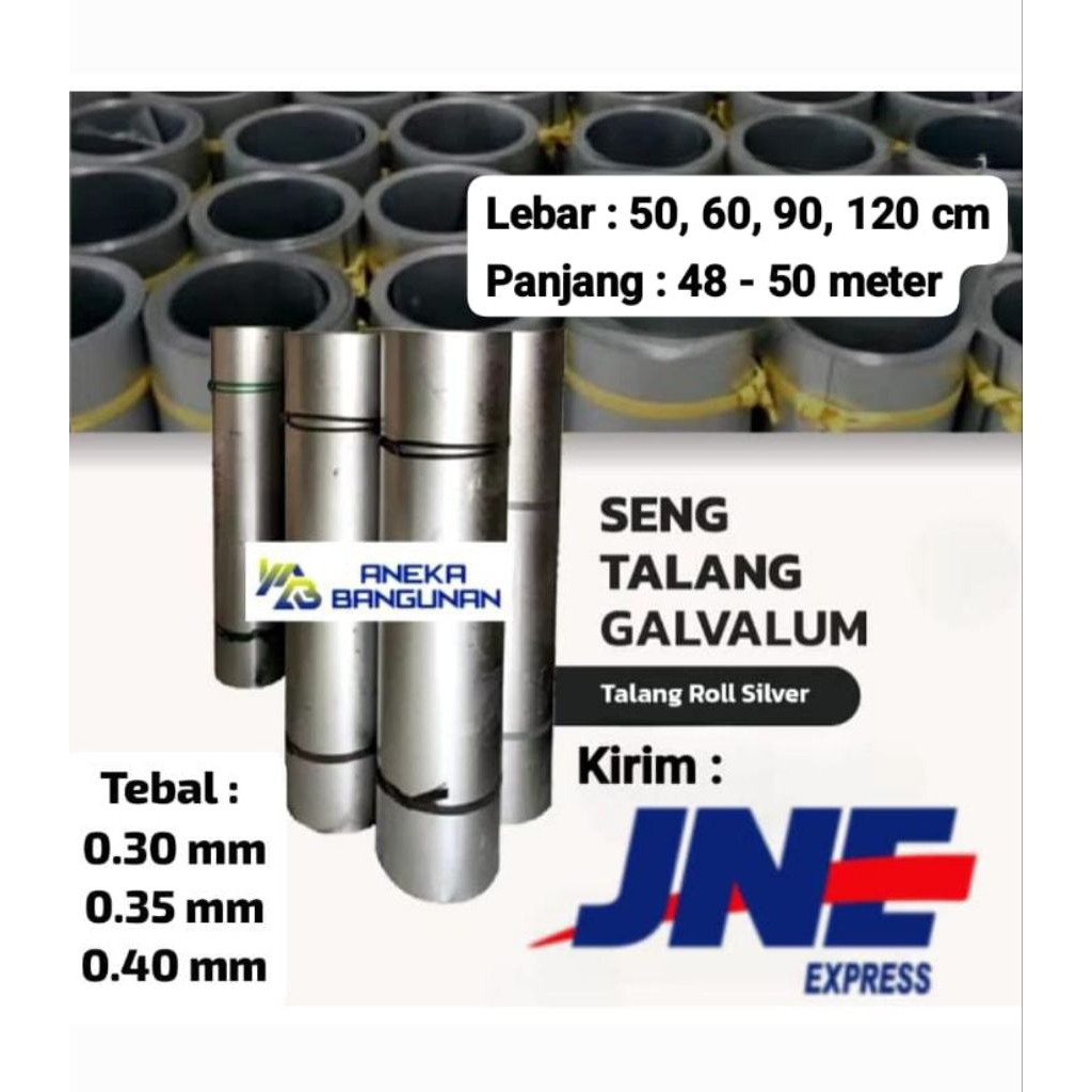 Seng Plat Talang Galvalum Anti Karat 1 roll (KHUSUS KIRIMAN CARGO / KARGO)