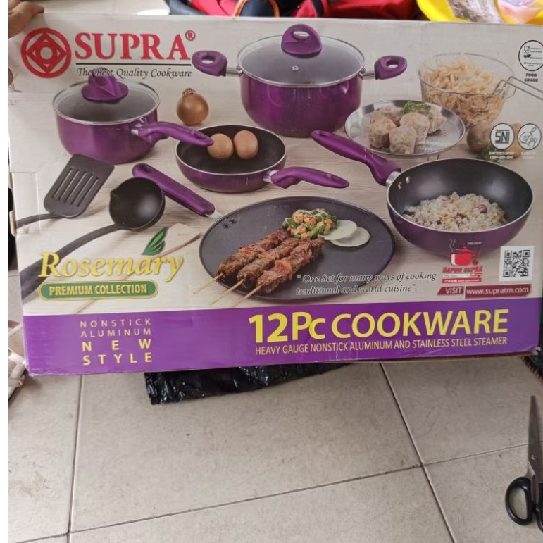 Panci set supra rosemary 12 pc cookware set alat masak Supra aluminium Promo