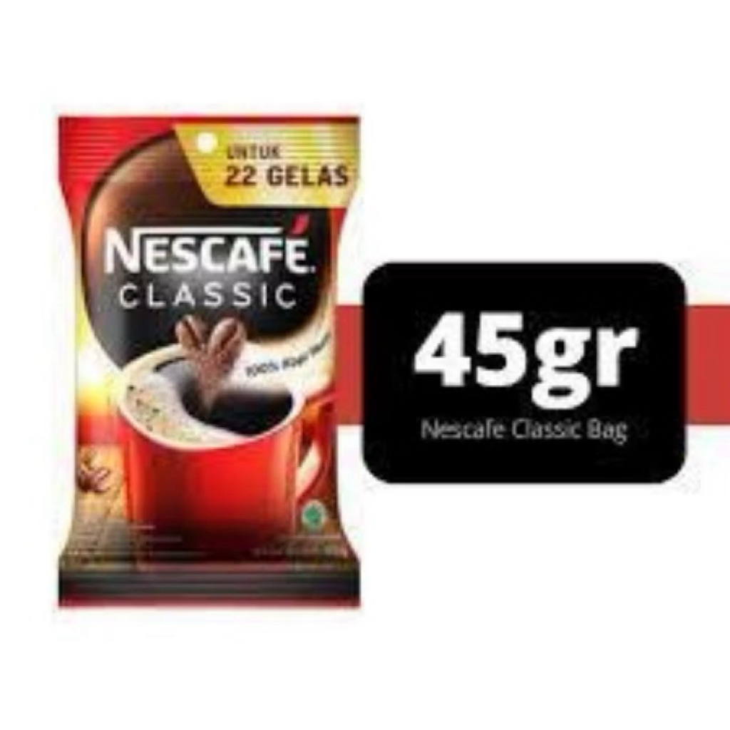 NESCAFE CLASSSIC 45 gr kopi hitam tanpa ampas