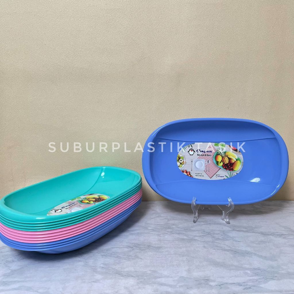 [6 pcs] Piring Lodor Emica Jumbo Pinguin Wadah Tempat Sajian Makanan Plastik Besar