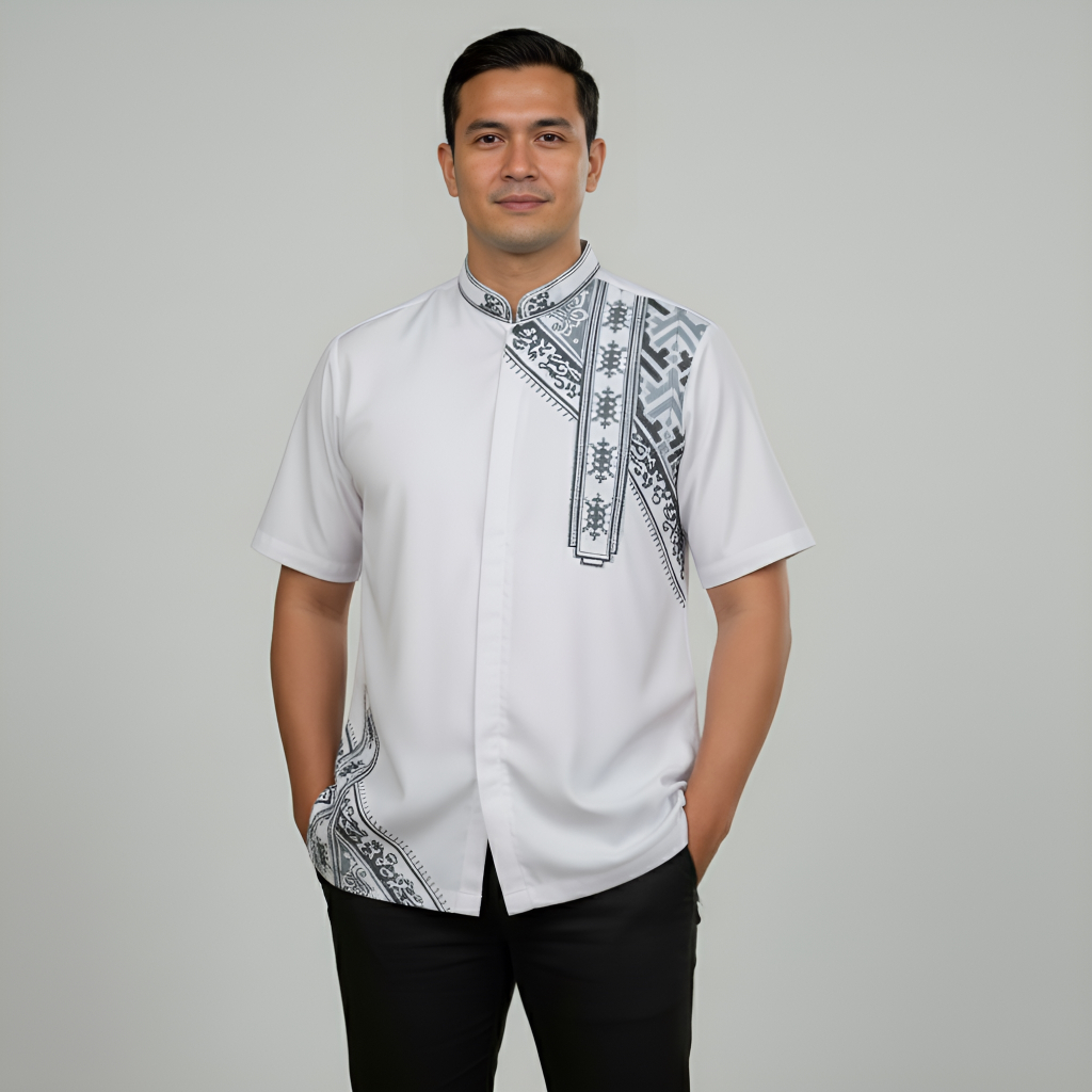 Baju Koko Ukuran Dewasa Size S M L XL Busana Muslim Pria Lengan Pendek 123