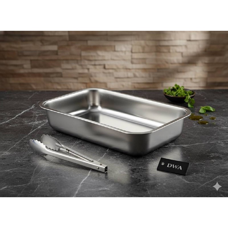 Talam Segi Stainless Tinggi 7 cm / Nampan Prasmanan Stainless Steel Tatakan Serbaguna