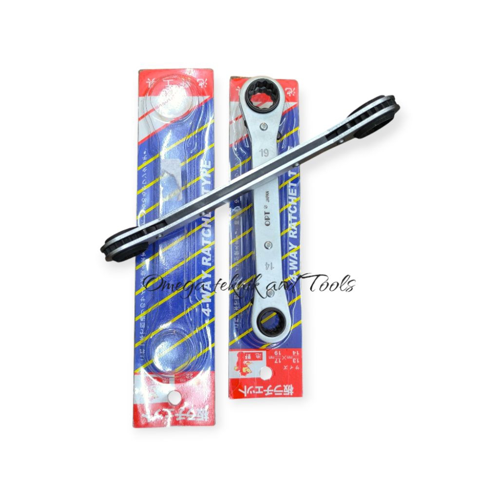 Kunci Ring Pas 4 Way Ratchet 10 12 13 14 Mm OPT Kunci Ring Kombinasi